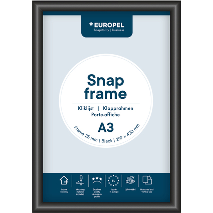 EUROPEL Plakatrahmen Premium, DIN A3, 25 mm, schwarz