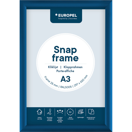EUROPEL Plakatrahmen Premium, DIN A3, 25 mm, blau