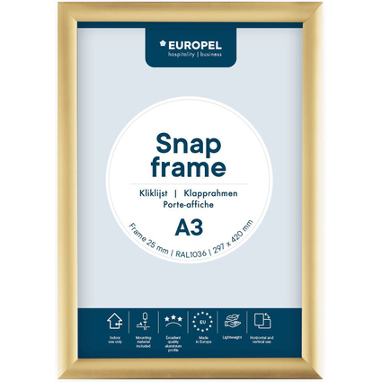 EUROPEL Plakatrahmen Premium, DIN A3, 25 mm, gold