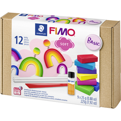 FIMO SOFT Modelliermasse-Set "Basic", 12-teilig