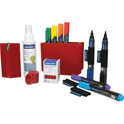 magnetoplan Whiteboard Essentials Kit, rot