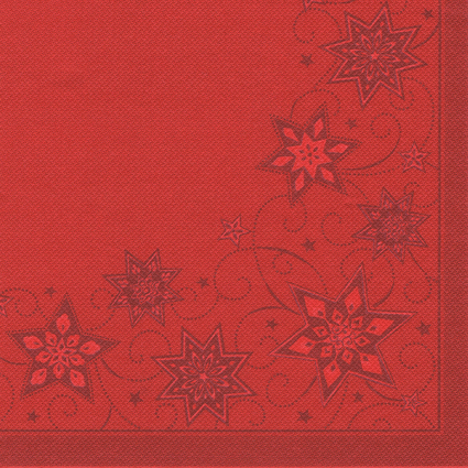 PAPSTAR Weihnachts-Motivservietten "Just Stars", rot