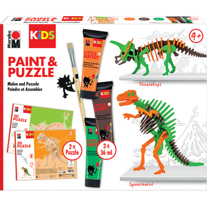 Marabu KiDS Paint & Puzzle Set Little Artist, Dinos