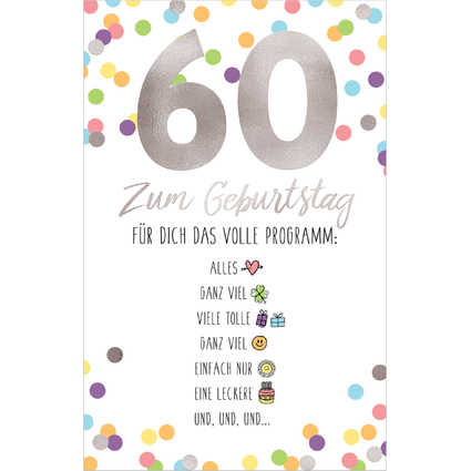 SUSY CARD Geburtstagskarte "Emoji 2" - 60. Geburtstag