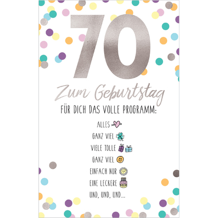 SUSY CARD Geburtstagskarte "Emoji 2" - 70. Geburtstag