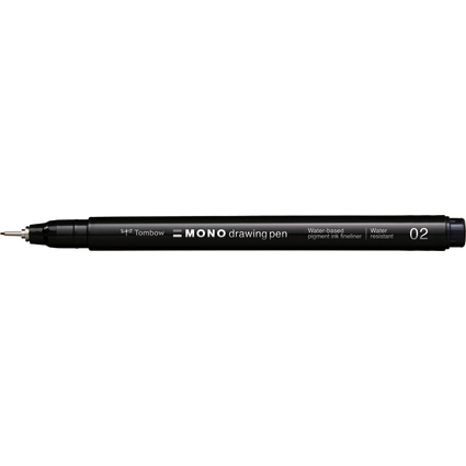 Tombow Fineliner MONO drawing pen, schwarz, Strichstrke 02
