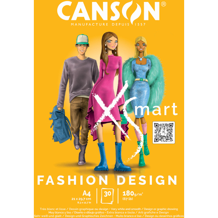 CANSON Studienblock XS'MART FASHION DESIGN, DIN A4