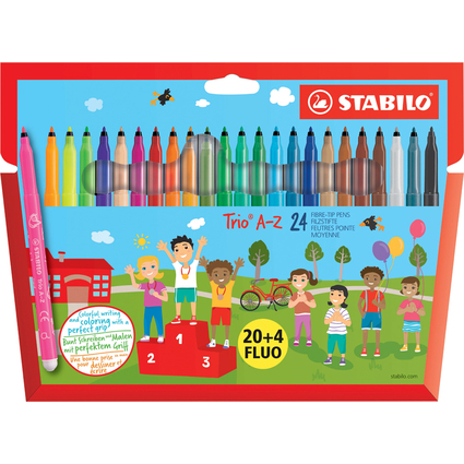 STABILO Fasermaler Trio A-Z, 24er Kartonetui, PACK SPECIAL