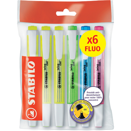 STABILO Textmarker swing cool FLUO, 6er Ecopack