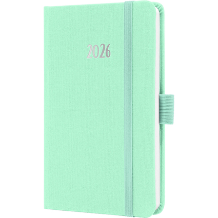 sigel Taschenkalender Jolie Feel 2026, Textil, A6, mint