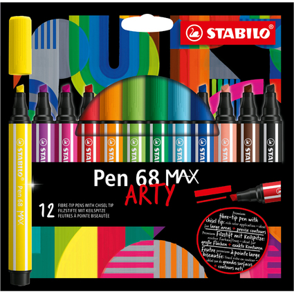 STABILO Fasermaler Pen 68 MAX, 12er Kartonetui ARTY