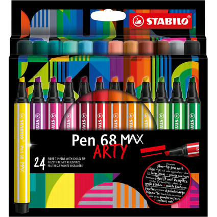 STABILO Fasermaler Pen 68 MAX, 24er Etui ARTY