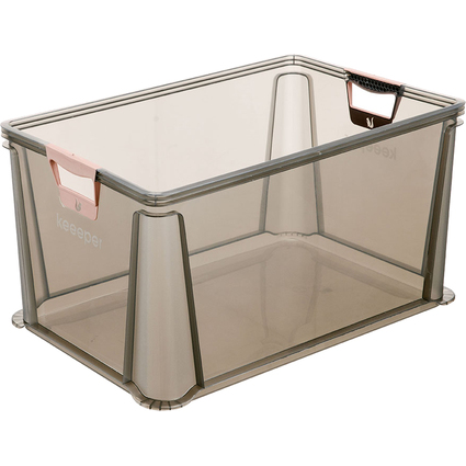 keeeper Aufbewahrungsbox "luis", 64 Liter, grau-transparent