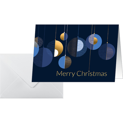 sigel Weihnachtskarte "Graphic Christmas balls", DIN A6 quer