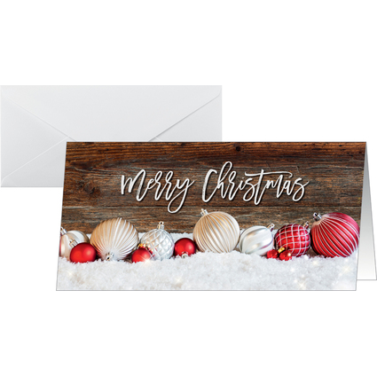 sigel Weihnachtskarte "Red and white Christmas with dark...