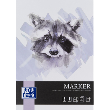 Oxford Art Markerblock "Marker", DIN A4, 15 Blatt, 180 g/qm