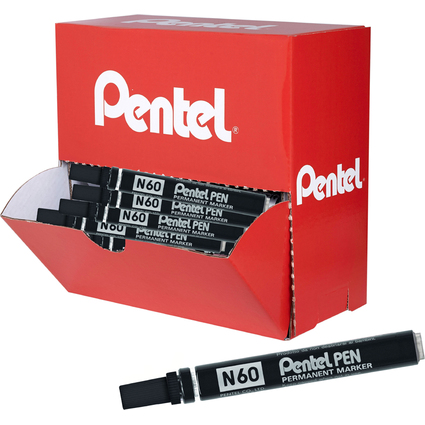 Pentel Permanent-Marker N60, schwarz, 36er Thekendisplay