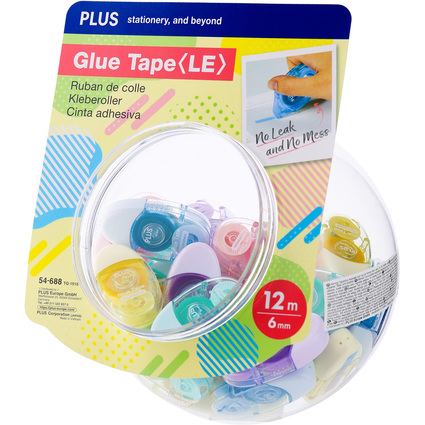PLUS JAPAN Mini-Kleberoller "LE", 6,0 mm x 12 m, im Glas