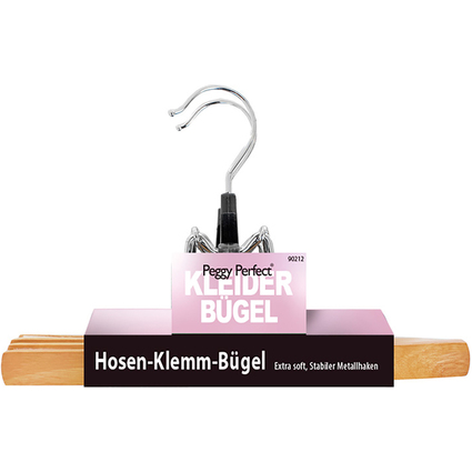 Peggy Perfect Hosenklemmbgel, Holz natur lackiert, 2er Pack