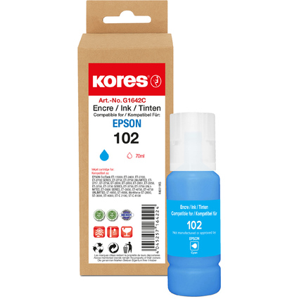 Kores Tintenflasche G1642C ersetzt EPSON 102, cyan