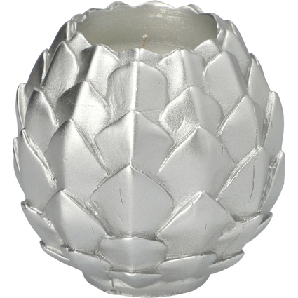 STARPAK Kugelkerze "Pine Cone", silber