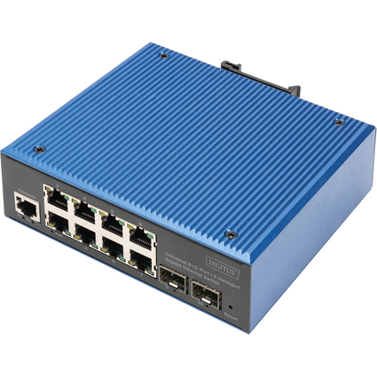 DIGITUS Industrial Gigabit Ethernet Switch, L2 managed, 8+2P