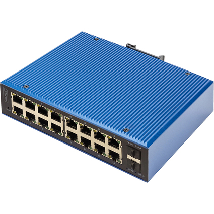 DIGITUS Industrial Gigabit Ethernet Switch, L2 managed, 16+2