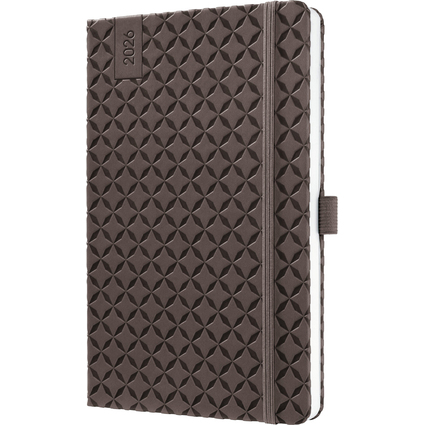 sigel Buchkalender Jolie Flair 2026, Kunstleder, A5, braun