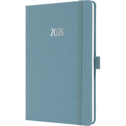 sigel Buchkalender Jolie Feel 2026, Textil, A5, blau