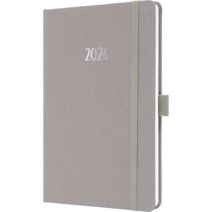 sigel Buchkalender Jolie Feel 2026, Textil, A5, grau