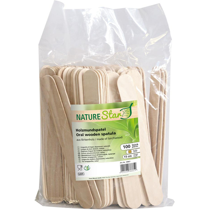 NATURE Star Holz-Mundspatel, aus Birkenholz, Lnge: 150 mm