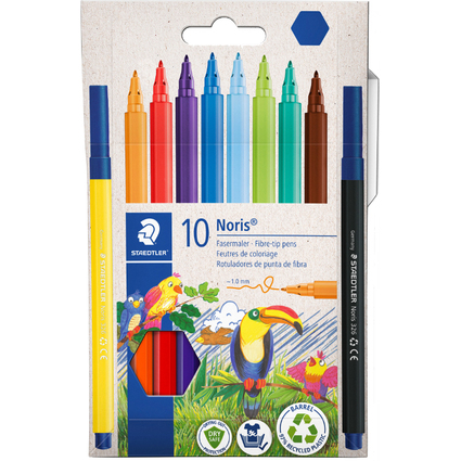 STAEDTLER Fasermaler Noris, 10er Kartonetui