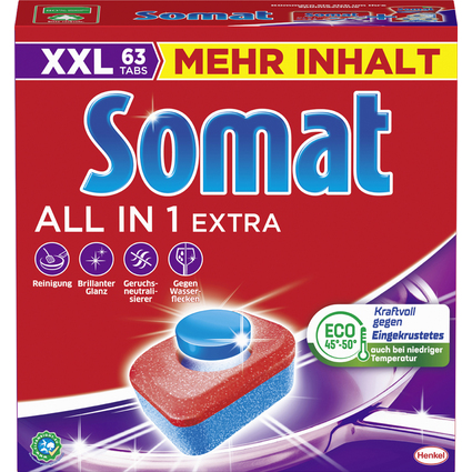 Somat Splmaschinentabs 10 ALL IN 1 EXTRA, 63 Tabs, XXL