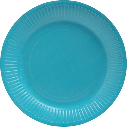 PROnappe Papp-Teller, rund, 230 mm, trkisblau