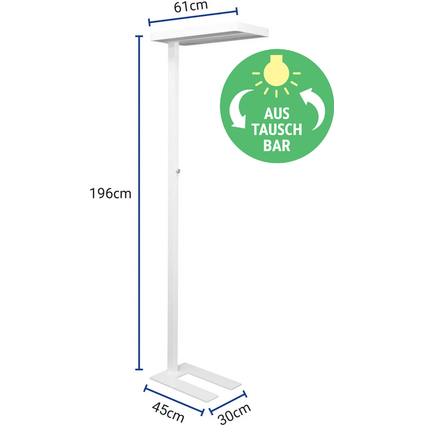 MAUL LED-Stehleuchte MAULjura, dimmbar, wei