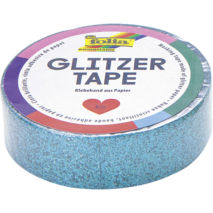 folia Deko-Klebeband Glitzer-Tape, 15 mm x 5 m, trkis