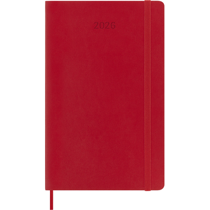 MOLESKINE Buchkalender 2026, Wochen, L/A5, Softcover,hellrot