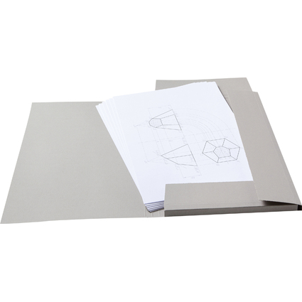 folia Zeichnungsmappe, aus Graupappe, DIN A3, grau