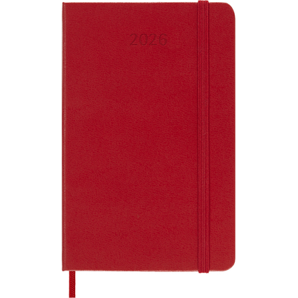 MOLESKINE Taschenkalender 2026, Wochen, P/A6, hellrot