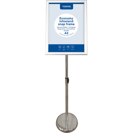 EUROPEL Infostnder ECONOMY + Plakatrahmen, DIN A3, silber
