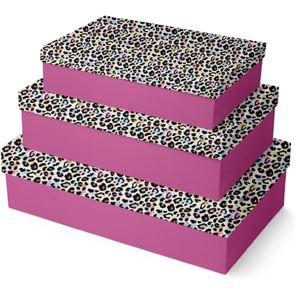 Clairefontaine Geschenkboxen-Set "Leopard", 3-teilig