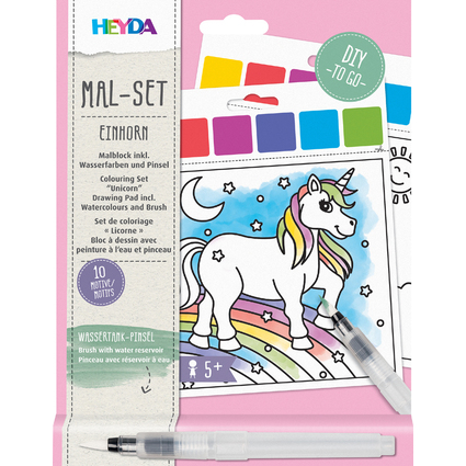 HEYDA Wasserfarben-Malset "Einhorn", 10 Motive