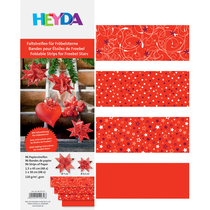 HEYDA Faltpapierstreifen fr Mini-Frbelsterne, rot