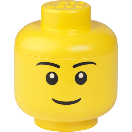 LEGO Aufbewahrungskopf STORAGE HEAD BOY, S, 2 Liter, gelb