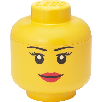 LEGO Aufbewahrungskopf STORAGE HEAD GIRL, S, 2 Liter, gelb