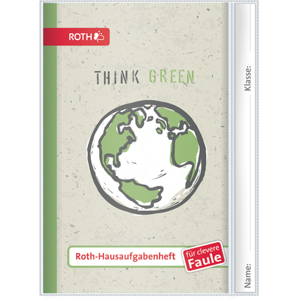 ROTH Hausaufgabenheft Teens fr clevere Faule "Think Green"
