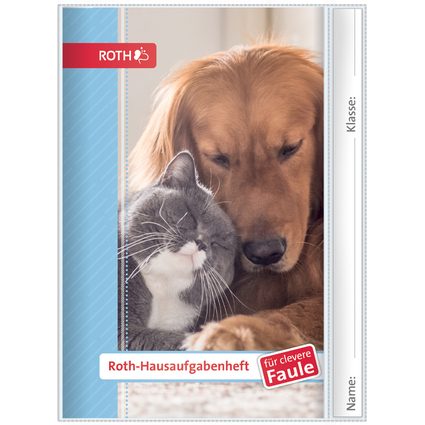 ROTH Hausaufgabenheft Tiere fr clevere Faule "Hund & Katze"