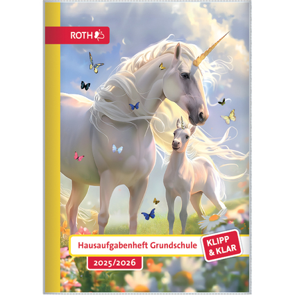 ROTH Hausaufgabenheft Klipp & Klar "Einhornwiese", 2025/2026