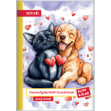 ROTH Hausaufgabenheft Klipp & Klar "Hund und Katze", 2025/26