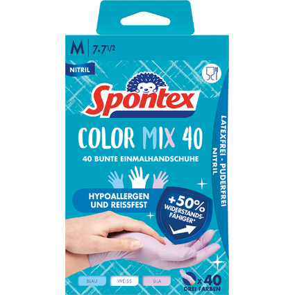 Spontex Nitril-Handschuh Colormix, Gre M, farbig sortiert